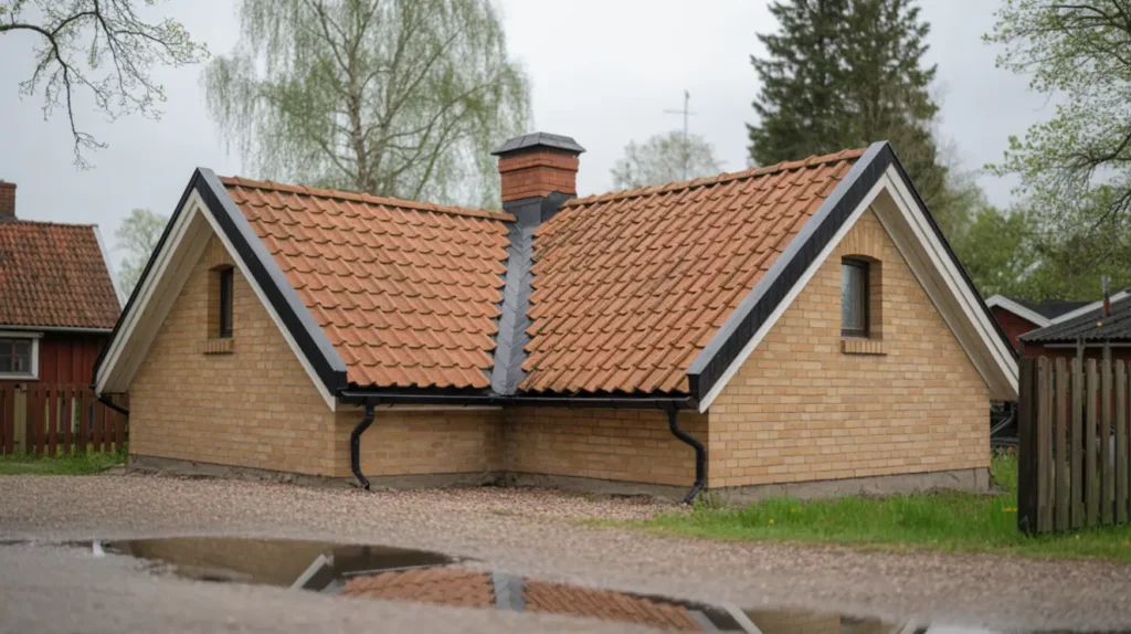 takoml ggning med tegelpannor och nytt underlag i n sby kristianstad
