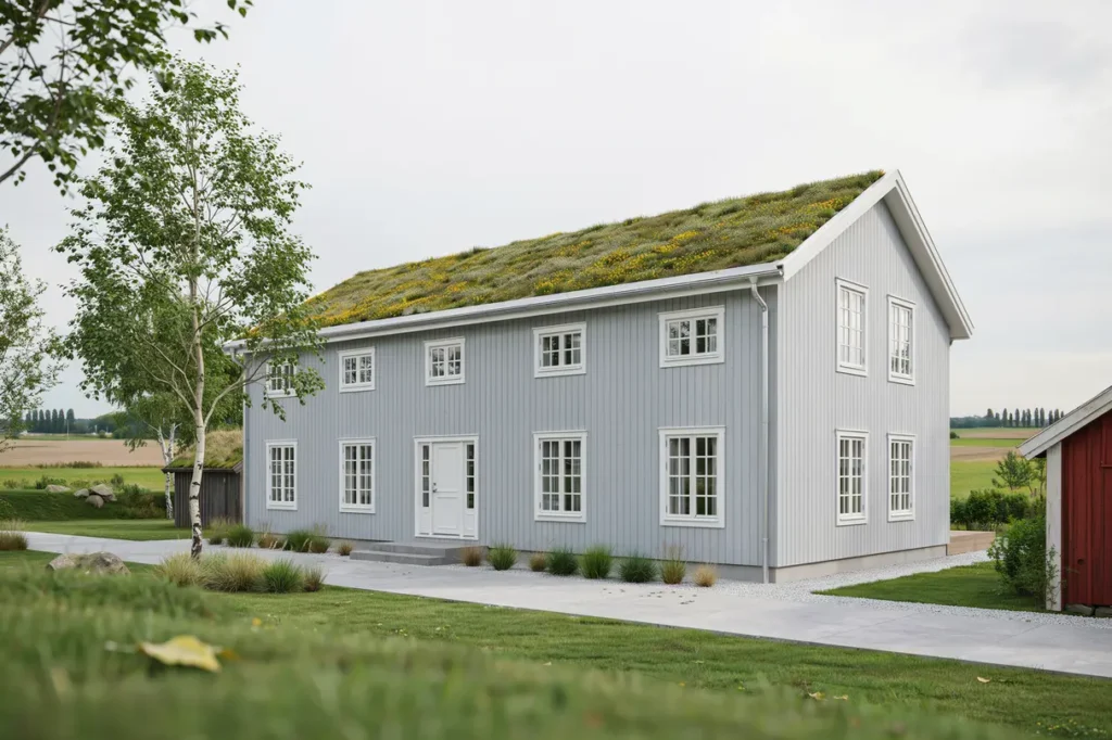 t tskikt och l ggning av sedumtak p villa i hus kristianstad